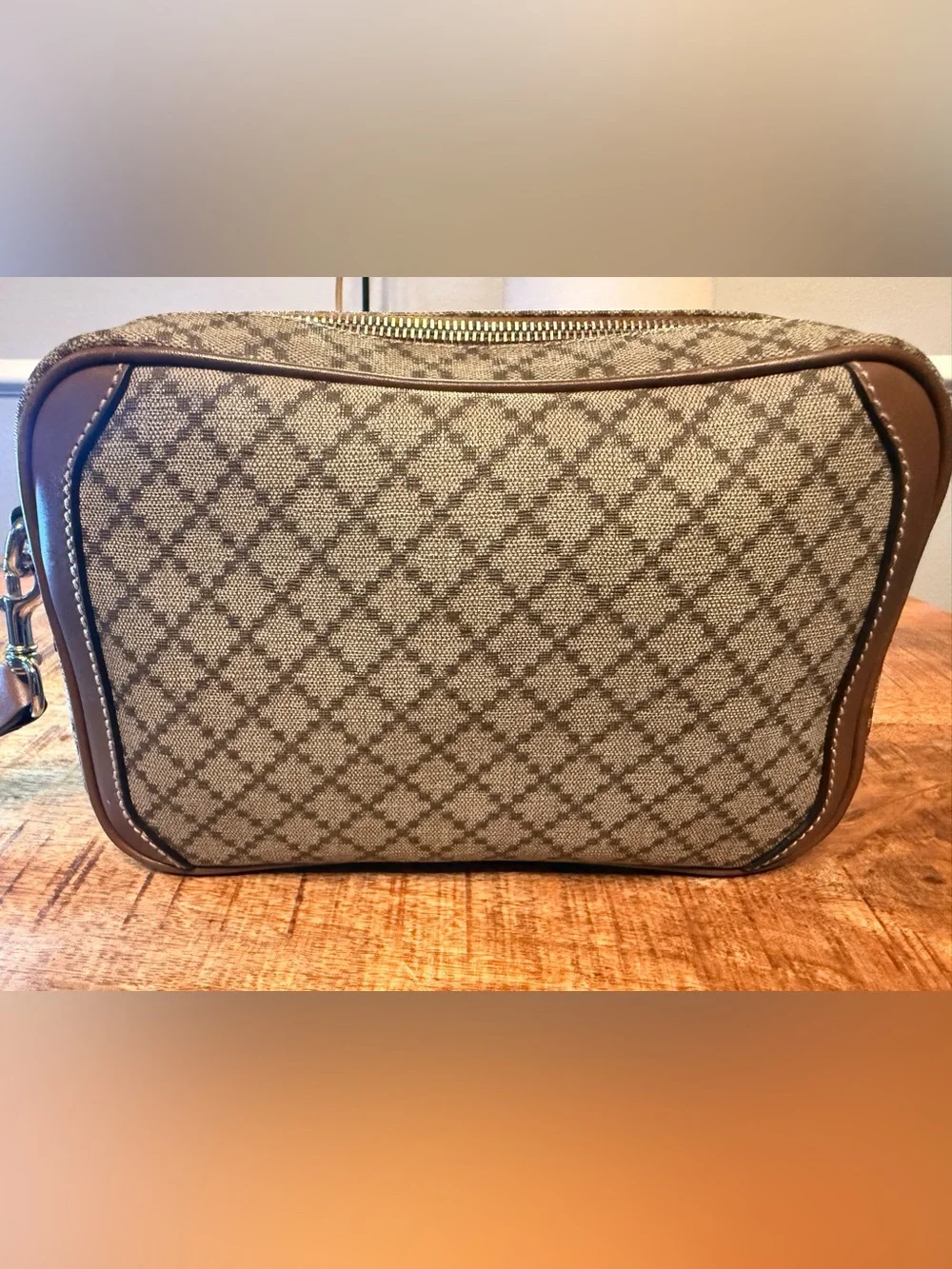 Gucci Diamante Coated Canvas Wristlet Clutch – Brown/Beige | Style 267921